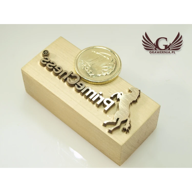 HOTSTAMP - Matrize / Siegel zum Prägen von Logos in Holz mit Hitze - Matrizengröße: 43x19mm