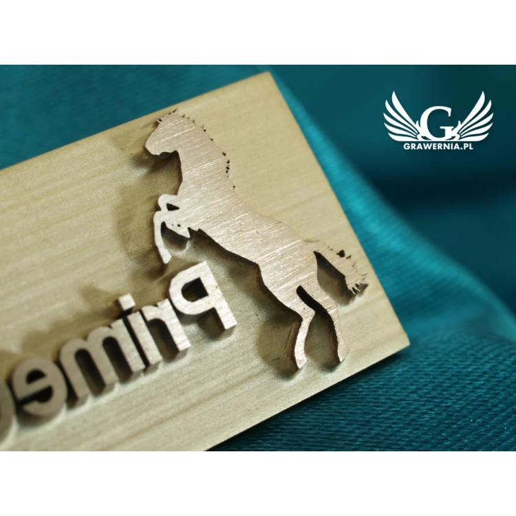 HOTSTAMP - Matrize / Siegel zum Prägen von Logos in Holz mit Hitze - Matrizengröße: 43x19mm