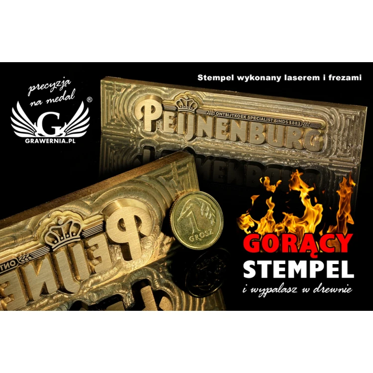 HOTSTAMP - Matrize / Siegel zum Prägen von Logos im Heiß- und Kaltverfahren - Matrizengröße: 113x24mm - CNC und LASER