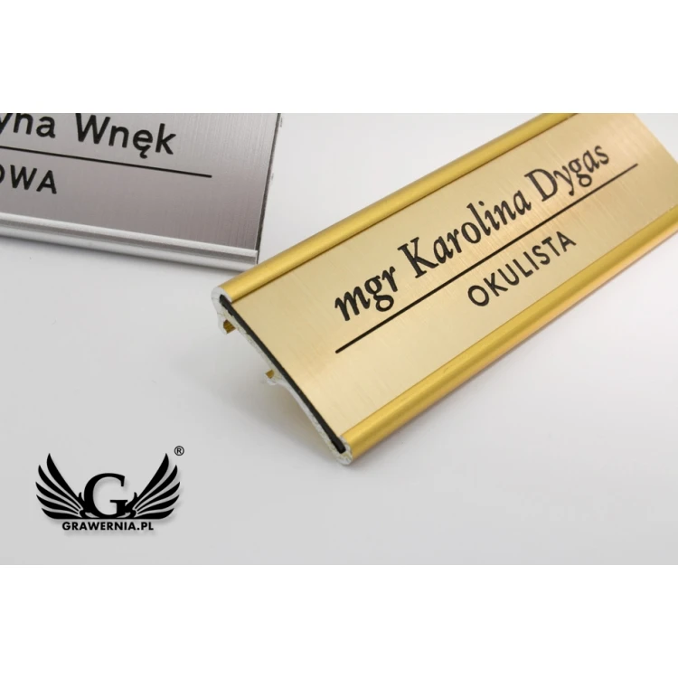 Aluminiumausweis mit austauschbarer Gravurplatte - 70x20mm - ID061
