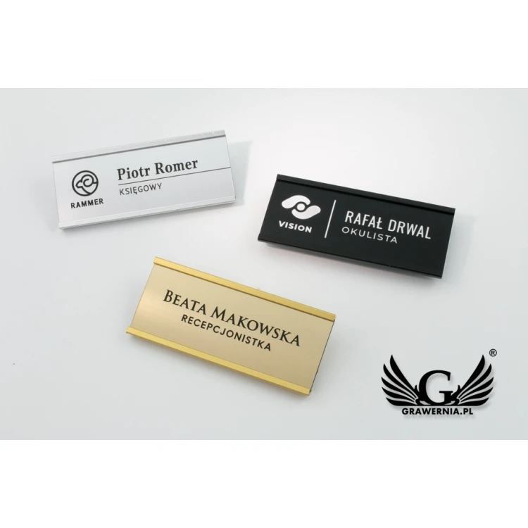 Aluminiumausweis mit austauschbarer Gravurplatte - 72x28mm - ID062