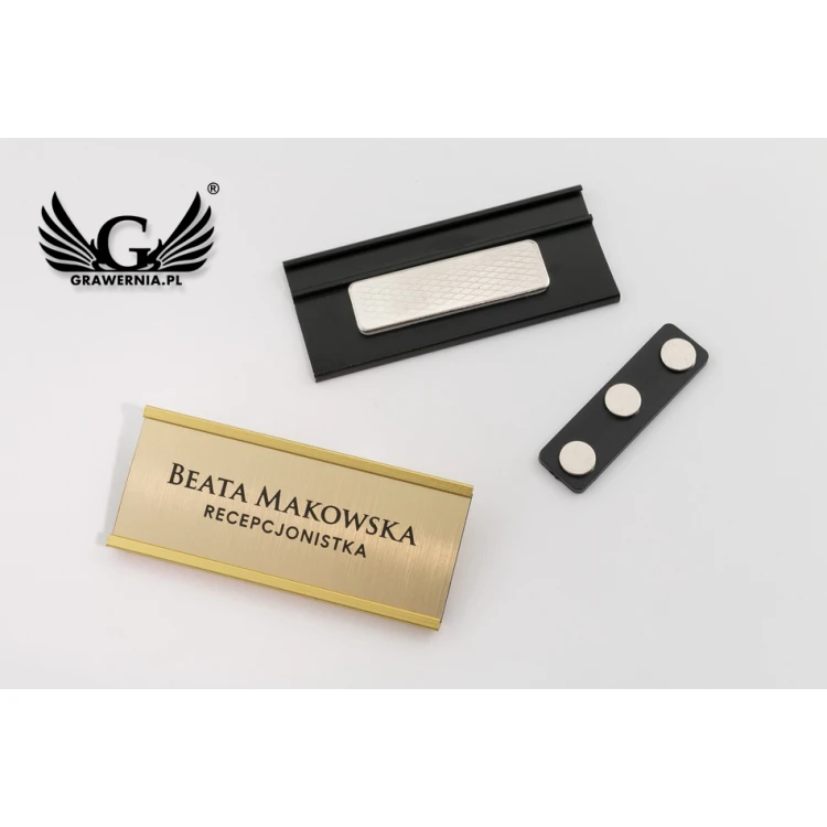 Aluminiumausweis mit austauschbarer Gravurplatte - 72x28mm - ID062