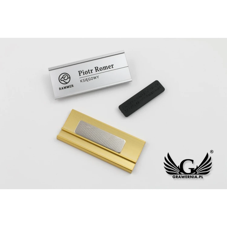 Aluminiumausweis mit austauschbarer Gravurplatte - 72x28mm - ID062