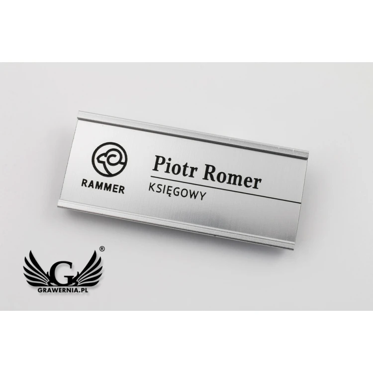 Aluminiumausweis mit austauschbarer Gravurplatte - 72x28mm - ID062