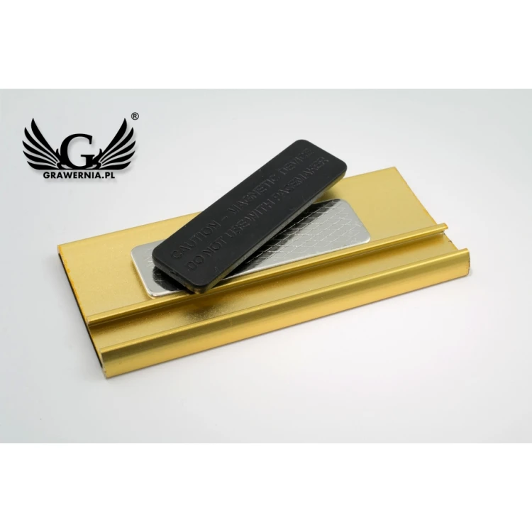 Aluminiumausweis mit austauschbarer Gravurplatte - 72x28mm - ID062