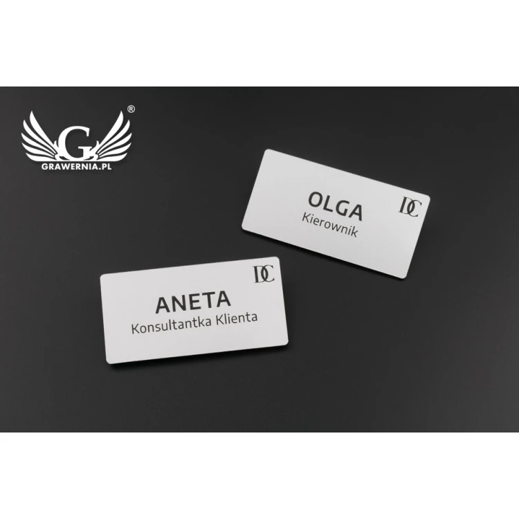 Namensschild - Big Farbe mattes Silber - 70x35mm - ID065