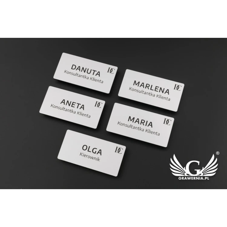 Namensschild - Big Farbe mattes Silber - 70x35mm - ID065