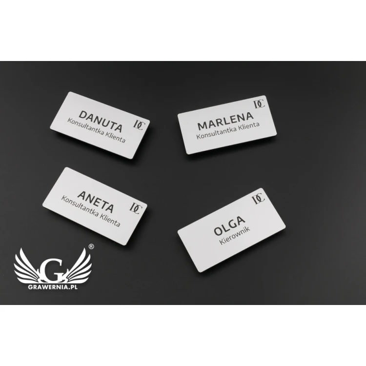 Namensschild - Big Farbe mattes Silber - 70x35mm - ID065