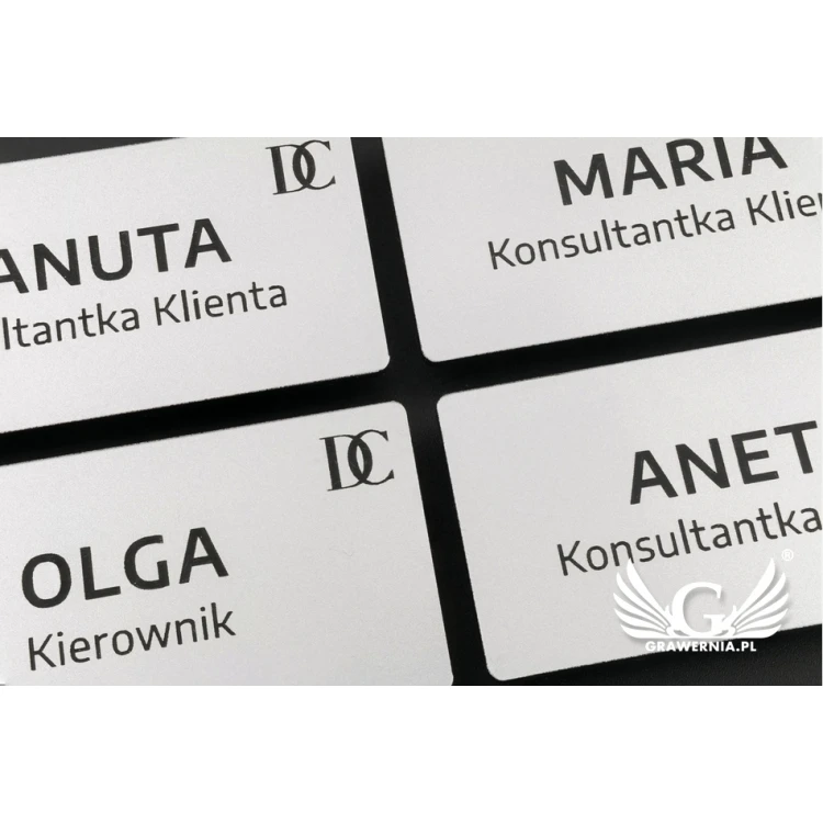 Namensschild - Big Farbe mattes Silber - 70x35mm - ID065