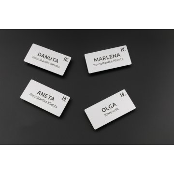 Namensschild - Big Farbe mattes Silber - 70x35mm - ID065