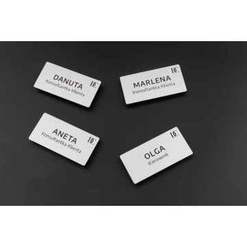 Namensschild - Big Farbe mattes Silber - 70x35mm - ID065