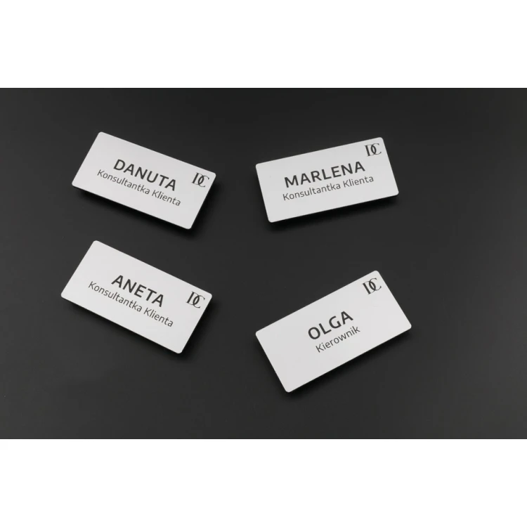 Namensschild - Big Farbe mattes Silber - 70x35mm - ID065