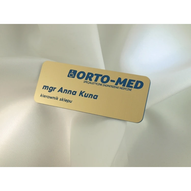 Ausweis für Mitarbeiter - Gold mit blauer Gravur - ID015