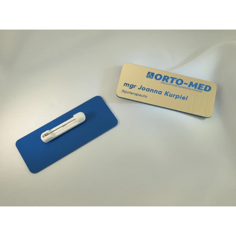 Ausweis für Mitarbeiter - Gold mit blauer Gravur - ID015
