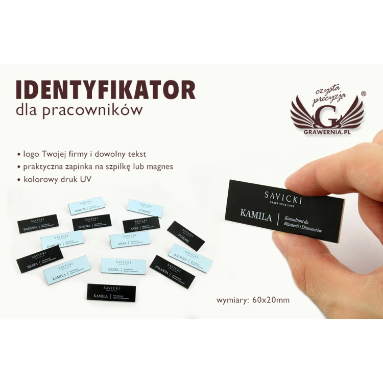 Ausweis für Mitarbeiter - 60x20mm - ID032 - farbiger UV-Druck