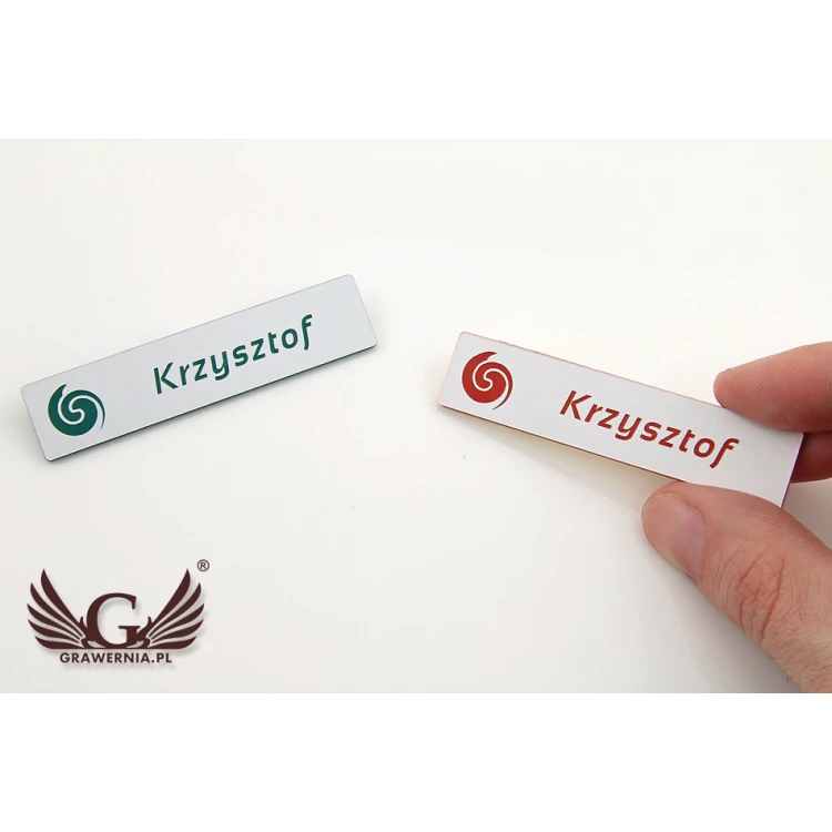Ausweis - schlank weiß mit Gravur - 70x15mm - ID048