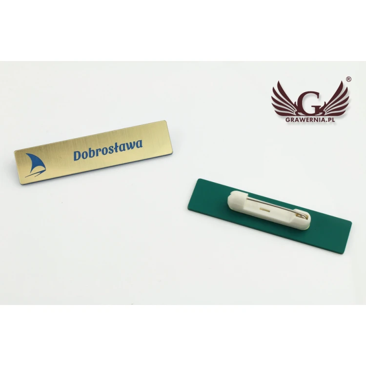 Namensschild - Slim Goldfarbe mit Gravur - 70x15mm - ID050