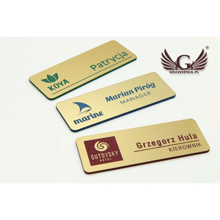 Identifikator - Medium Goldfarbe mit blau/grün/rot Gravur - ID051