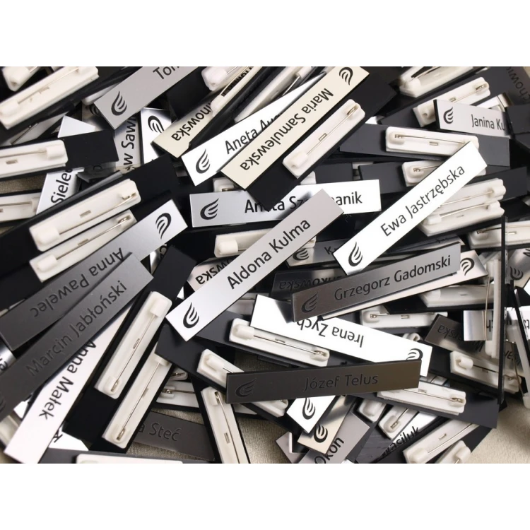 Namensschild für Mitarbeiter Silber 72x12mm - MINI 2 - ID010