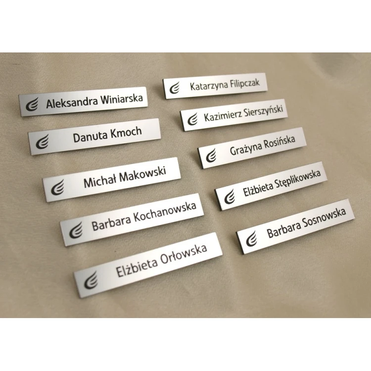 Namensschild für Mitarbeiter Silber 72x12mm - MINI 2 - ID010