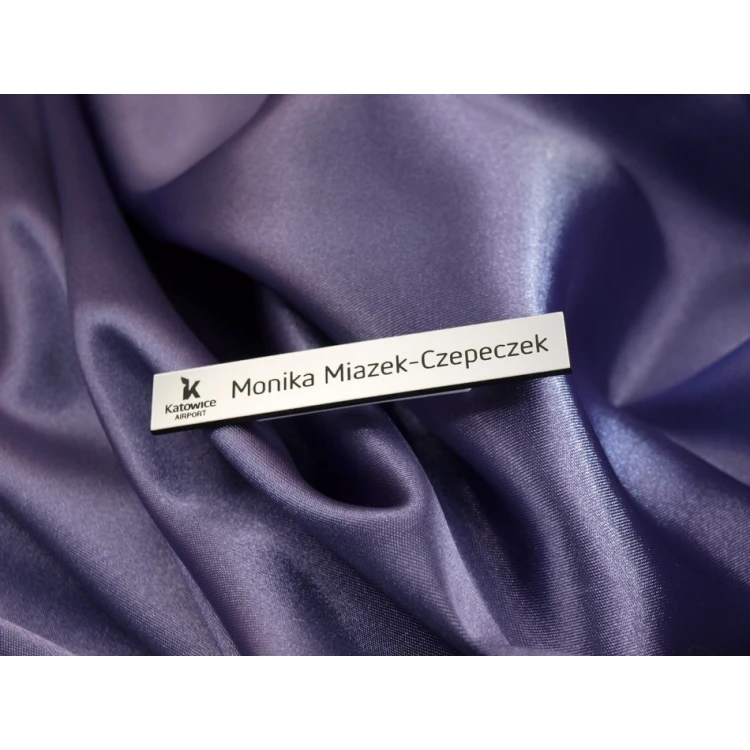 Namensschild für Mitarbeiter Silber 72x12mm - MINI 2 - ID010