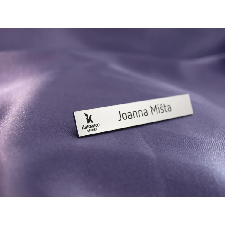 Namensschild für Mitarbeiter Silber 72x12mm - MINI 2 - ID010
