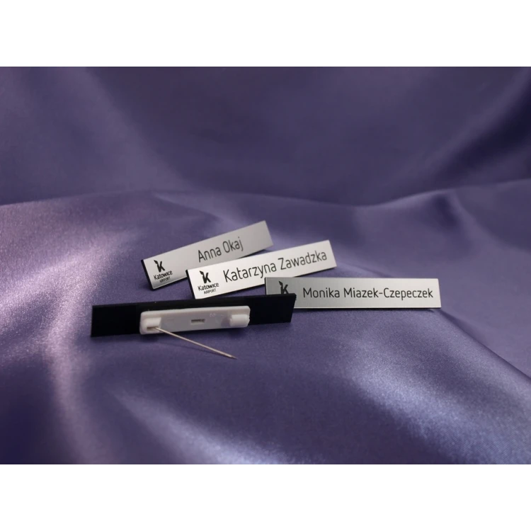 Namensschild für Mitarbeiter Silber 72x12mm - MINI 2 - ID010