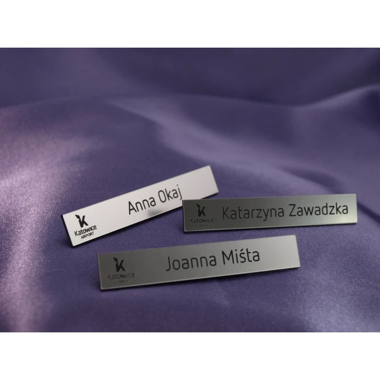 Namensschild für Mitarbeiter Silber 72x12mm - MINI 2 - ID010