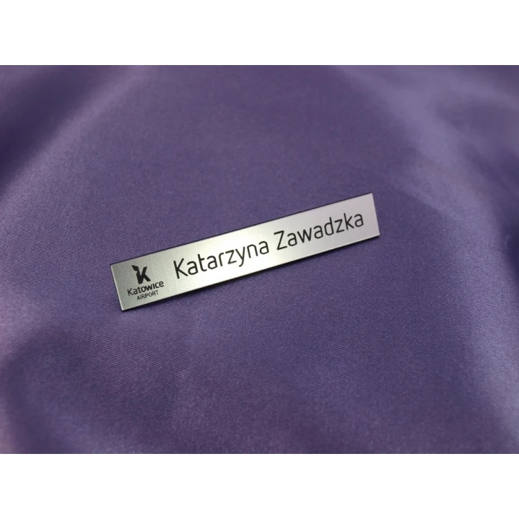 Namensschild für Mitarbeiter Silber 72x12mm - MINI 2 - ID010