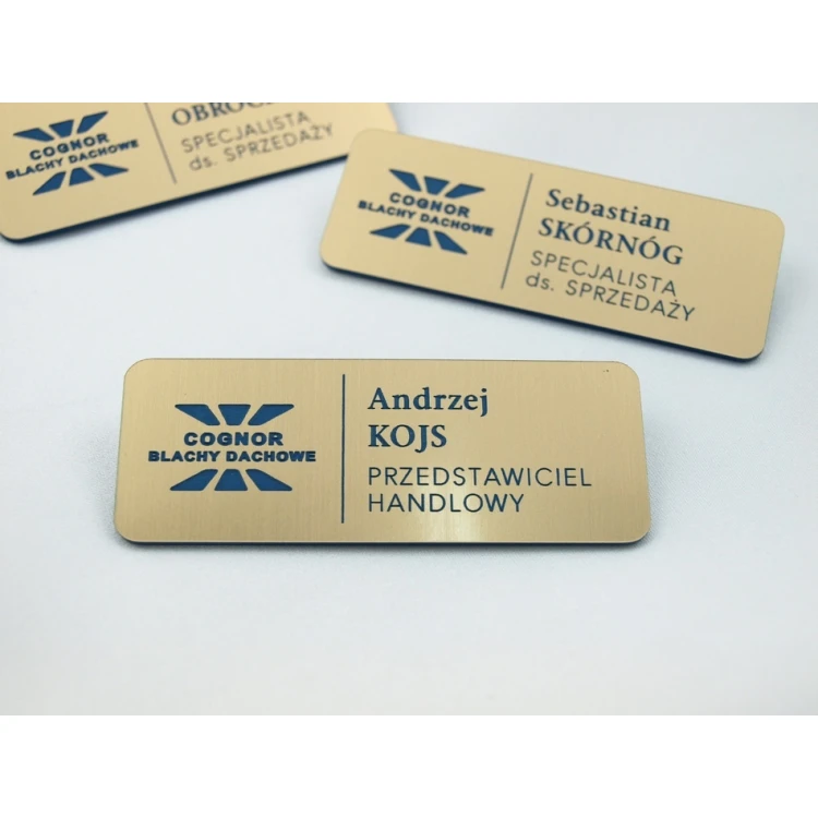Ausweis für Mitarbeiter - Gold mit blauer Gravur - ID015