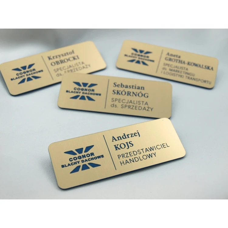 Ausweis für Mitarbeiter - Gold mit blauer Gravur - ID015