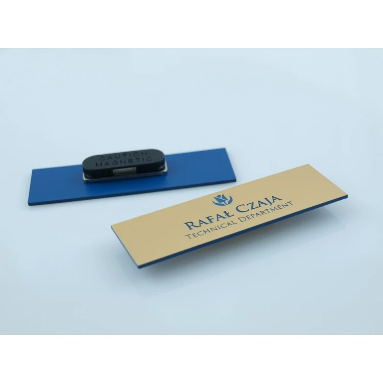 Ausweis für Mitarbeiter - Gold mit blauer Gravur - ID015