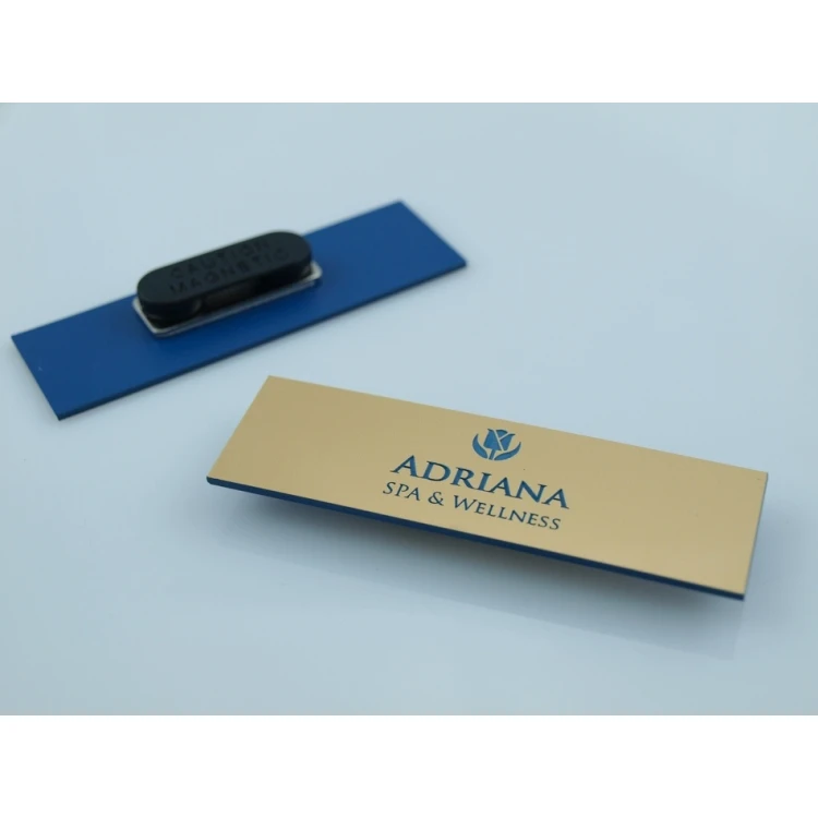 Ausweis für Mitarbeiter - Gold mit blauer Gravur - ID015