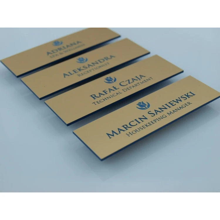 Ausweis für Mitarbeiter - Gold mit blauer Gravur - ID015