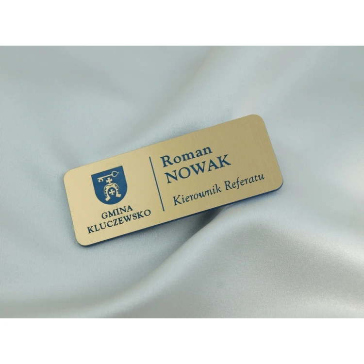 Ausweis für Mitarbeiter - Gold mit blauer Gravur - ID015