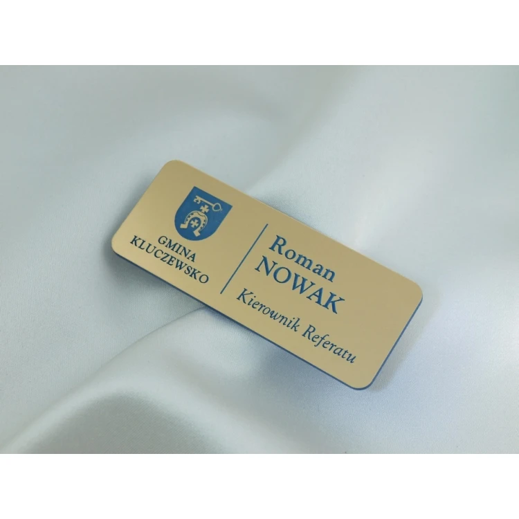 Ausweis für Mitarbeiter - Gold mit blauer Gravur - ID015