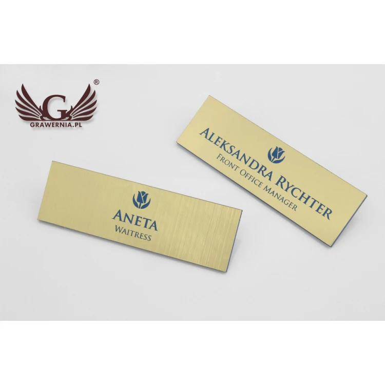 Ausweis für Mitarbeiter - Gold mit blauer Gravur - ID015