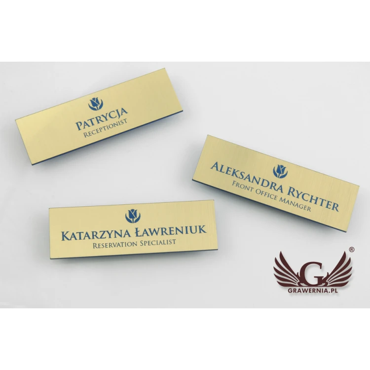 Ausweis für Mitarbeiter - Gold mit blauer Gravur - ID015