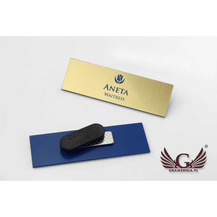 Ausweis für Mitarbeiter - Gold mit blauer Gravur - ID015