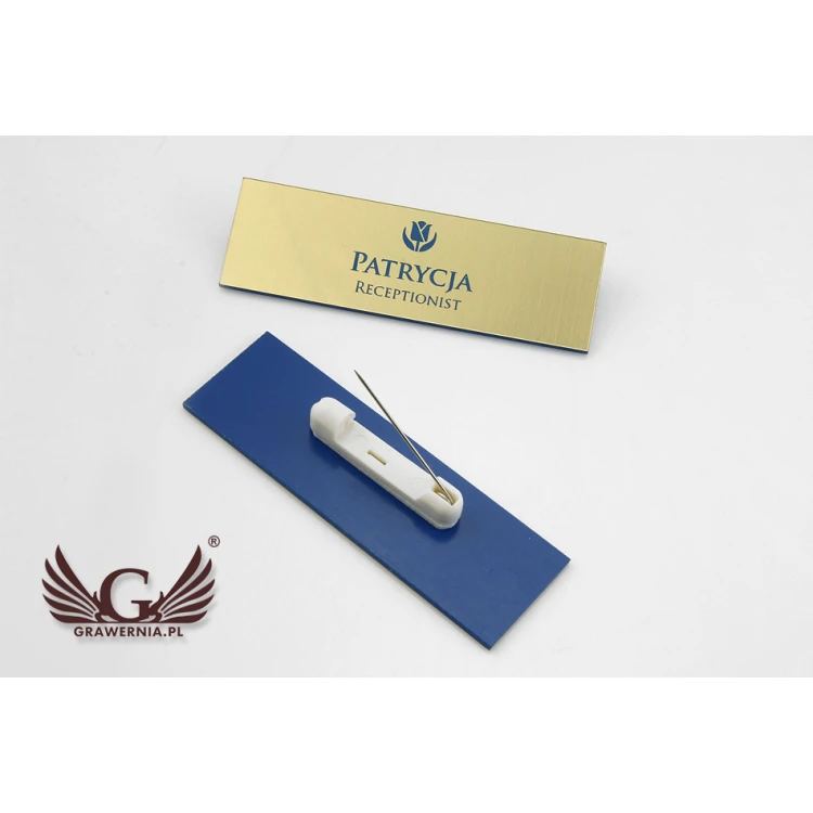 Ausweis für Mitarbeiter - Gold mit blauer Gravur - ID015