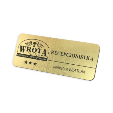 Ausweis für Mitarbeiter - Gold mit schwarzer Gravur - 70x30mm - abgerundete Ecken - ID027