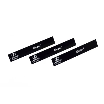 Ausweis für Mitarbeiter - schwarz mit weißer Gravur - 72x12mm - ID031