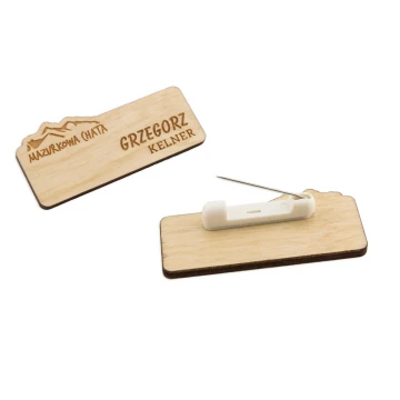 Ausweis für Mitarbeiter - 65x30mm - ID047 - Holz