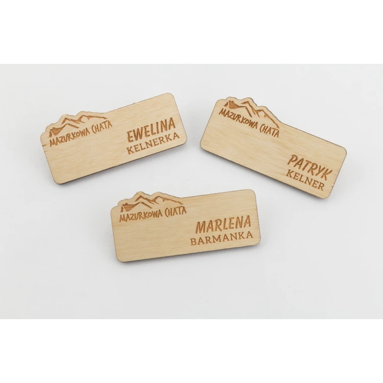 Ausweis für Mitarbeiter - 65x30mm - ID047 - Holz