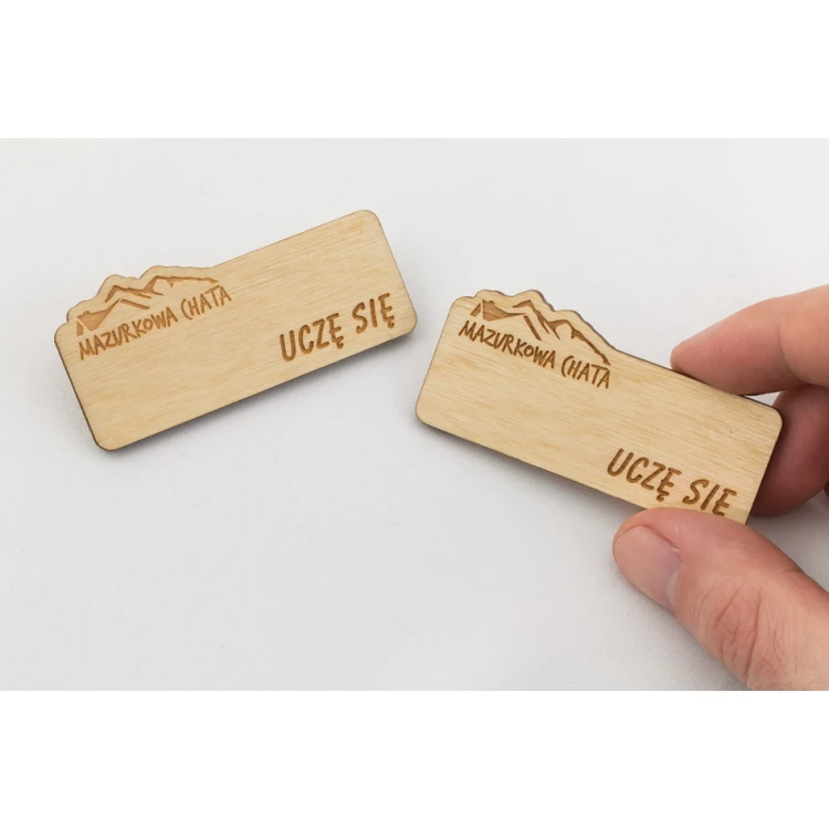 Ausweis für Mitarbeiter - 65x30mm - ID047 - Holz