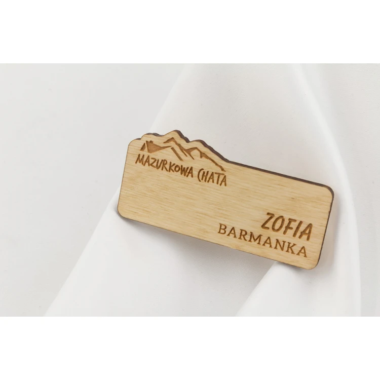 Ausweis für Mitarbeiter - 65x30mm - ID047 - Holz