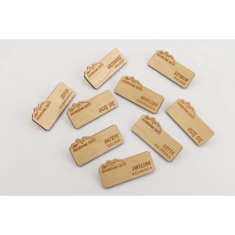 Ausweis für Mitarbeiter - 65x30mm - ID047 - Holz