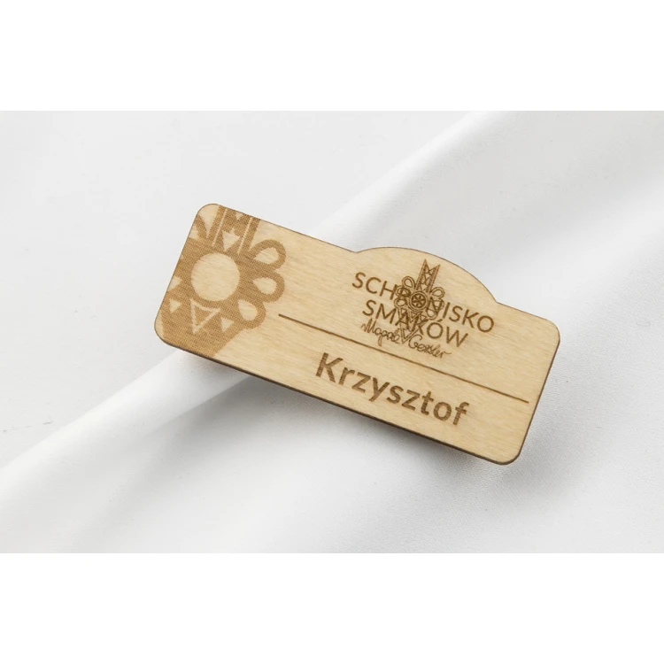 Ausweis für Mitarbeiter - 65x29mm - ID034 - Holz