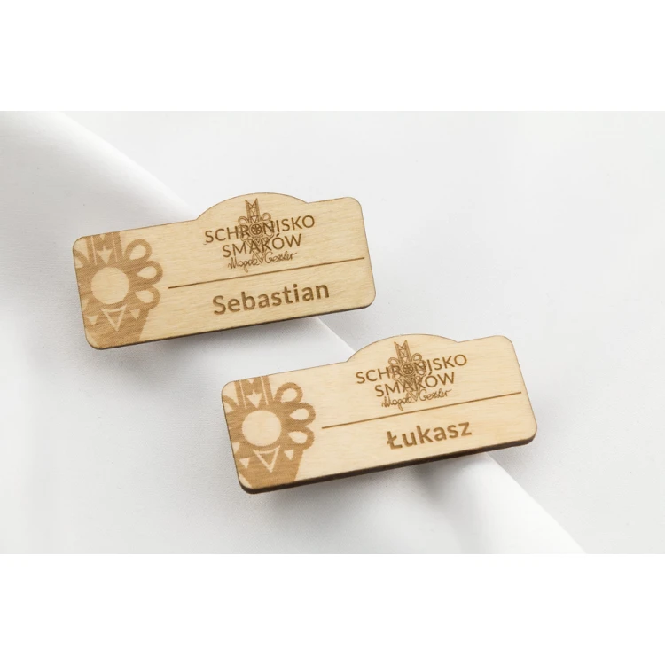 Ausweis für Mitarbeiter - 65x29mm - ID034 - Holz