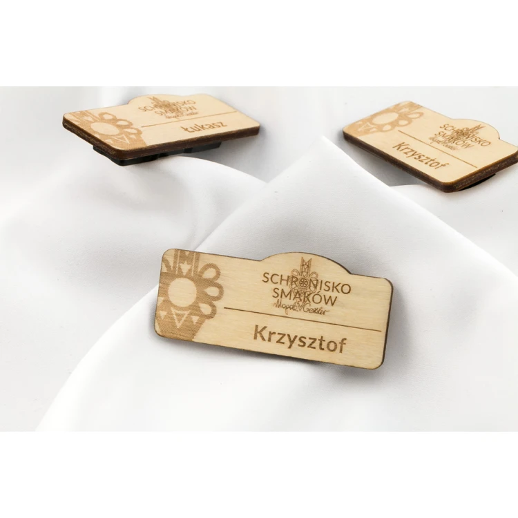 Ausweis für Mitarbeiter - 65x29mm - ID034 - Holz